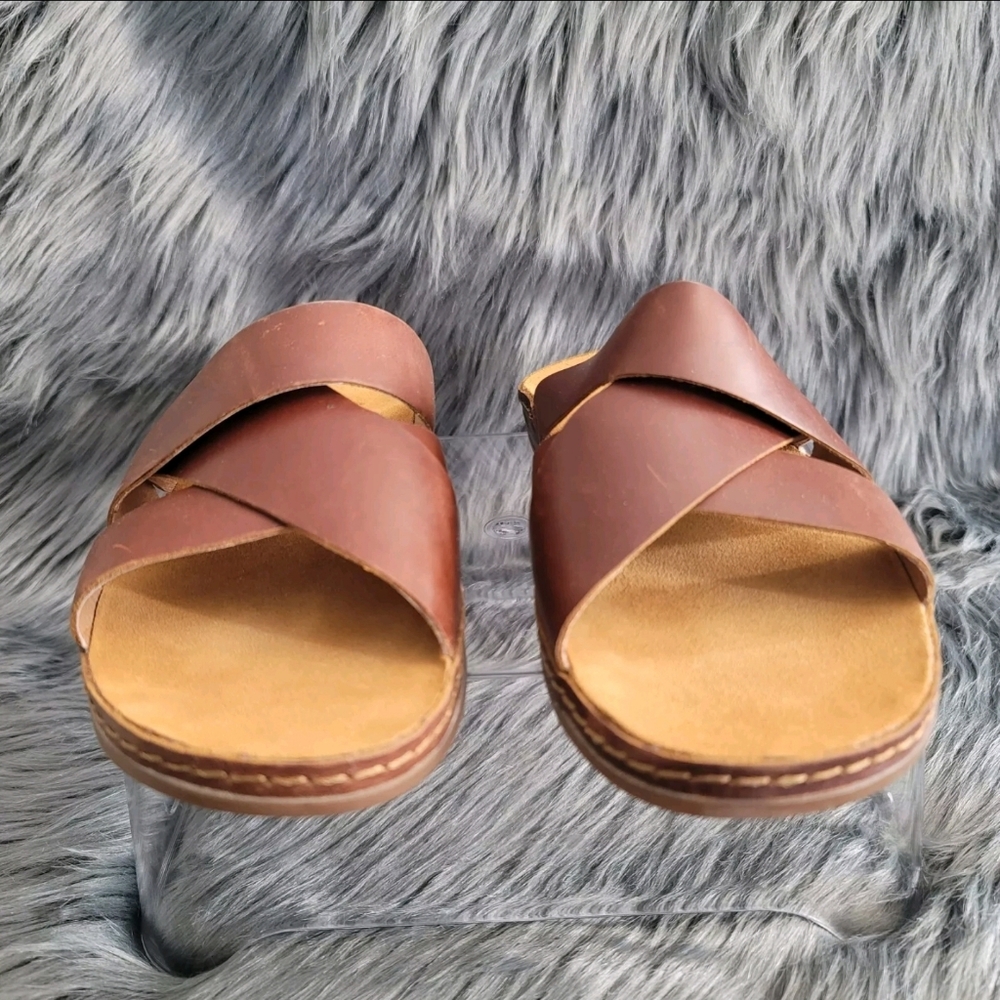 Chaco Tan Leather Slide Sandals - Picture 4 of 9